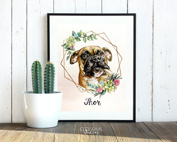 Geometric Frame Pet Portrait