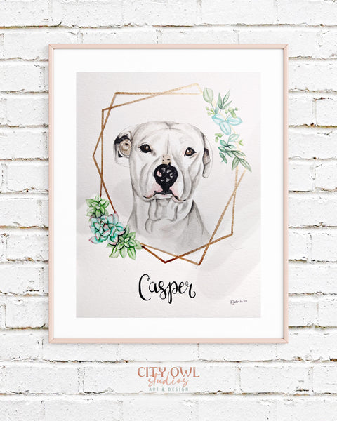 Geometric Frame Pet Portrait