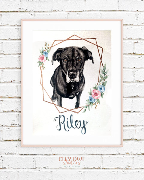 Geometric Frame Pet Portrait