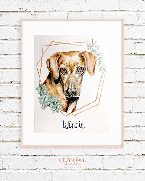 Geometric Frame Pet Portrait