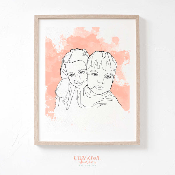 Continuous Line Portrait - Family