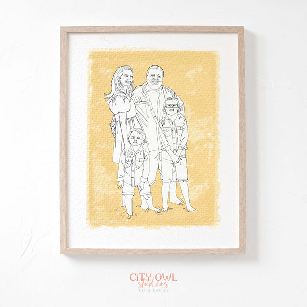 Continuous Line Portrait - Family